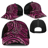 New Zealand Hammerhead Shark Baseball Net Cap Maori Haehae Mangopare Pink LT14 - Polynesian Pride