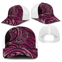 New Zealand Hammerhead Shark Baseball Net Cap Maori Haehae Mangopare Pink LT14 - Polynesian Pride