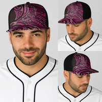 New Zealand Hammerhead Shark Baseball Net Cap Maori Haehae Mangopare Pink LT14 - Polynesian Pride