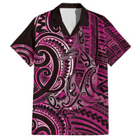 New Zealand Hammerhead Shark Hawaiian Shirt Maori Haehae Mangopare Pink - Polynesian Pride