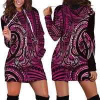 New Zealand Hammerhead Shark Hoodie Dress Maori Haehae Mangopare Pink - Polynesian Pride