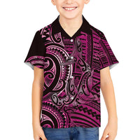 New Zealand Hammerhead Shark Kid Hawaiian Shirt Maori Haehae Mangopare Pink - Polynesian Pride