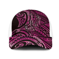 New Zealand Hammerhead Shark Mesh Trucker Cap Maori Haehae Mangopare Pink - Polynesian Pride