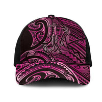 New Zealand Hammerhead Shark Mesh Trucker Cap Maori Haehae Mangopare Pink - Polynesian Pride