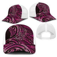 New Zealand Hammerhead Shark Mesh Trucker Cap Maori Haehae Mangopare Pink - Polynesian Pride