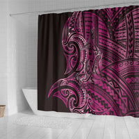 New Zealand Hammerhead Shark Shower Curtain Maori Haehae Mangopare Pink - Polynesian Pride