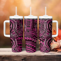 New Zealand Hammerhead Shark Tumbler With Handle Maori Haehae Mangopare Pink - Polynesian Pride