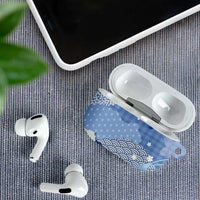 Blue Palaka Japanese Patterns AirPods Case Asanoha Seigaiha Sakura Motif LT14 - Polynesian Pride