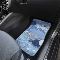 Blue Palaka Japanese Patterns Car Mats Asanoha Seigaiha Sakura Motif - Polynesian Pride