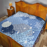 Blue Palaka Japanese Patterns Quilt Asanoha Seigaiha Sakura Motif LT14 - Polynesian Pride