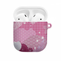 Pink Palaka Japanese Patterns AirPods Case Asanoha Seigaiha Sakura Motif LT14 Pink - Polynesian Pride