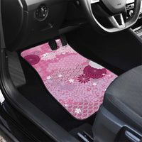 Pink Palaka Japanese Patterns Car Mats Asanoha Seigaiha Sakura Motif - Polynesian Pride