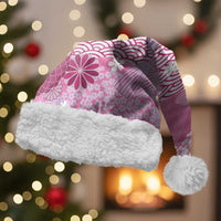 Pink Palaka Japanese Patterns Christmas Santa Hat Asanoha Seigaiha Sakura Motif - Polynesian Pride