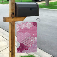 Pink Palaka Japanese Patterns Garden Flag Asanoha Seigaiha Sakura Motif - Polynesian Pride