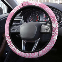 Pink Palaka Japanese Patterns Steering Wheel Cover Asanoha Seigaiha Sakura Motif - Polynesian Pride
