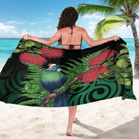 New Zealand Tui Bird Christmas Sarong Maori Fern Mix Pohotukawa