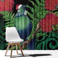 New Zealand Tui Bird Christmas Window Curtain Maori Fern Mix Pohotukawa