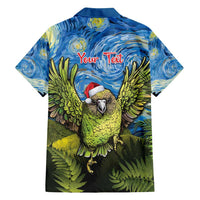 Personalised Jumping Kakapo Christmas Family Matching Tank Maxi Dress and Hawaiian Shirt New Zealand Fern - Starry Night Style LT14 - Polynesian Pride