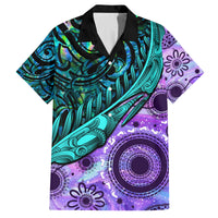 New Zealand Paua Shell With Australia Opal Unique Combine Family Matching Long Sleeve Bodycon Dress and Hawaiian Shirt LT14 Dad's Shirt - Short Sleeve Green - Polynesian Pride