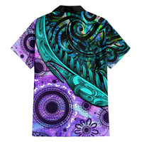 New Zealand Paua Shell With Australia Opal Unique Combine Family Matching Off Shoulder Maxi Dress and Hawaiian Shirt LT14 - Polynesian Pride