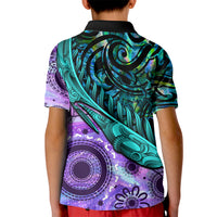 New Zealand Paua Shell With Australia Opal Unique Combine Kid Polo Shirt LT14 - Polynesian Pride