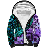 New Zealand Paua Shell With Australia Opal Unique Combine Sherpa Hoodie LT14 Unisex Green - Polynesian Pride