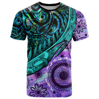 New Zealand Paua Shell With Australia Opal Unique Combine T Shirt LT14 Green - Polynesian Pride