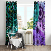 New Zealand Paua Shell With Australia Opal Unique Combine Window Curtain LT14 - Polynesian Pride