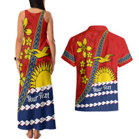 Personalised Mauri Kiribati Couples Matching Tank Maxi Dress and Hawaiian Shirt Polynesian Ribaberiki Flag Style Mix Plumeria LT14 - Polynesian Pride