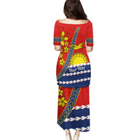 Personalised Mauri Kiribati Puletasi Polynesian Ribaberiki Flag Style Mix Plumeria LT14 - Polynesian Pride