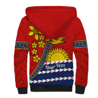 Personalised Mauri Kiribati Sherpa Hoodie Polynesian Ribaberiki Flag Style Mix Plumeria LT14 - Polynesian Pride