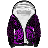 Purple Aotearoa Mangopare Sherpa Hoodie NZ Maori Koru Style LT14 Unisex Purple - Polynesian Pride