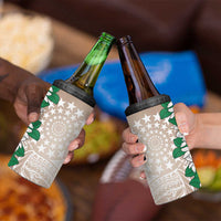 Cook Islands Tiare Maori With Conch Shell 4 in 1 Can Cooler Tumbler 2025 Pasifika Polynesian Tattoo