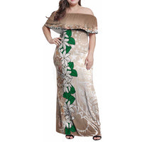 Cook Islands Tiare Maori With Conch Shell Family Matching Off Shoulder Maxi Dress and Hawaiian Shirt 2025 Pasifika Polynesian Tattoo