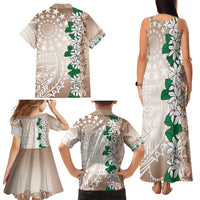 Cook Islands Tiare Maori With Conch Shell Family Matching Tank Maxi Dress and Hawaiian Shirt 2025 Pasifika Polynesian Tattoo