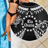 Kia Orana Cook Islands Beach Blanket 2025 Pasifika Polynesian Turtle Black Color