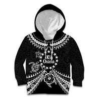 Kia Orana Cook Islands Kid Hoodie 2025 Pasifika Polynesian Turtle Black Color
