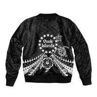 Kia Orana Cook Islands Sleeve Zip Bomber Jacket 2025 Pasifika Polynesian Turtle Black Color