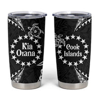 Kia Orana Cook Islands Tumbler Cup 2025 Pasifika Polynesian Turtle Black Color