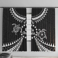 Kia Orana Cook Islands Window Curtain 2025 Pasifika Polynesian Turtle Black Color