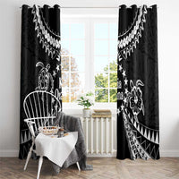 Kia Orana Cook Islands Window Curtain 2025 Pasifika Polynesian Turtle Black Color