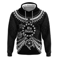 Kia Orana Cook Islands Zip Hoodie 2025 Pasifika Polynesian Turtle Black Color