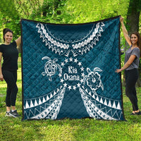 Kia Orana Cook Islands Quilt Polynesian Turtle Crowberry Blue Color