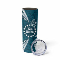 Kia Orana Cook Islands Skinny Tumbler Polynesian Turtle Crowberry Blue Color