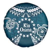 Kia Orana Cook Islands Spare Tire Cover Polynesian Turtle Crowberry Blue Color