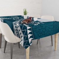 Kia Orana Cook Islands Tablecloth Polynesian Turtle Crowberry Blue Color
