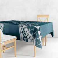 Kia Orana Cook Islands Tablecloth Polynesian Turtle Crowberry Blue Color