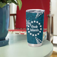 Kia Orana Cook Islands Tumbler Cup Polynesian Turtle Crowberry Blue Color
