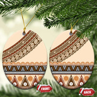 Bula Fiji Ceramic Ornament 2025 Pasifika Traditional Fijian Masi - Polynesian Pride