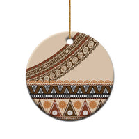 Bula Fiji Ceramic Ornament 2025 Pasifika Traditional Fijian Masi - Polynesian Pride